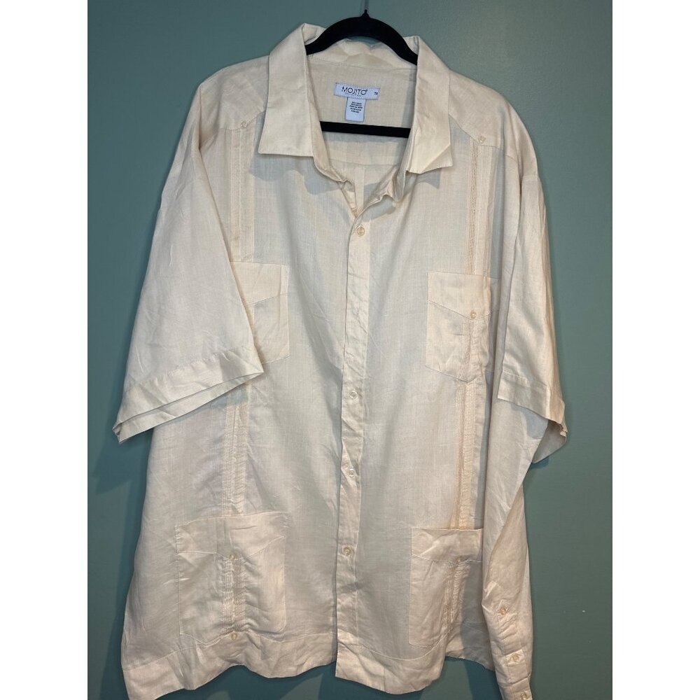 Mojito Collection 7X Men’s Linen Cuban Guayabera Shirt 100% Lightweight Preppy